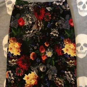 Floral midi skirt
